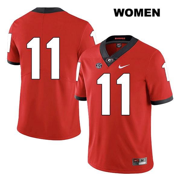 Georgia Bulldogs Women's Jake Fromm #11 NCAA No Name Legend Authentic Red Nike Stitched College Football Jersey HDH7456WV